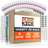 PURE KICK caja frontal con nueve sabores para conveniencia