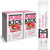 Pure Kick empaque frontal fresa-sandía mostrando 6 cajas y texto de 36 porciones