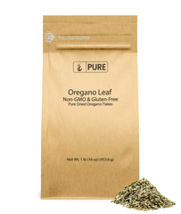 Pure Original Ingredients envase frontal de orégano en escamas, conserva sabor auténtico