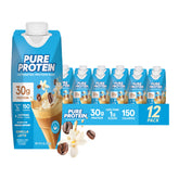 Pure Protein vista frontal del envase mostrando sabor vanilla latte y conveniencia