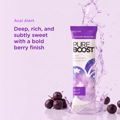 Textura del polvo Pureboost acai mostrando gránulos finos y fácil disolución