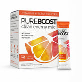 Pureboost empaque frontal mostrando la caja y beneficio energía limpia