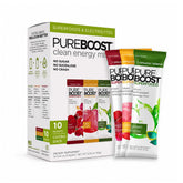 Pureboost empaque frontal combo 10 sobres mostrando variedad y conveniencia
