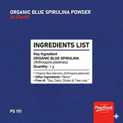 PureGood espirulina azul en glaseado, acabado intenso sin alterar sabor