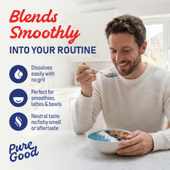 PureGood espirulina azul textura en polvo, mezcla uniforme fácil