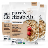 purely elizabeth empaque frontal mostrando ingredientes y certificaciones, conveniencia