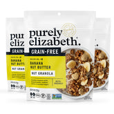 purely elizabeth frente del paquete mostrando marca y sabor banana nut butter