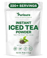 Purisure frente del empaque del té negro instantáneo, conveniente y sin azúcar