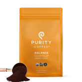 PURITY COFFEE frente del empaque mostrando 12oz y sello orgánico