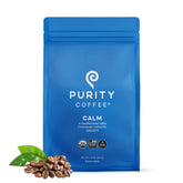 PURITY COFFEE empaque frontal mostrando el nombre y beneficio descafeinado