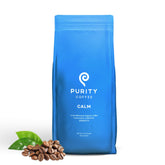 PURITY COFFEE bolsa 5lb CALM visibilidad frontal, certificada y conveniente