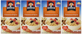 Quaker caja frontal mostrando sabor canela y especias, conveniencia inmediata
