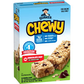 Quaker Chewy frente del empaque con 58 barras para abastecer hogar