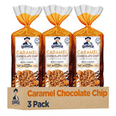 Quaker empaque frontal mostrando sabor caramelo chocolate y beneficios