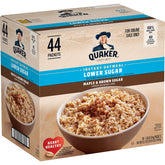 Quaker empaque frontal mostrando 44 sobres y sabor maple para desayunos más ligeros