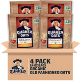 Quaker vista frontal del empaque mostrando sello orgánico y tamaño práctico