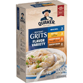 Quaker frente del empaque con variedad, conveniencia instantánea