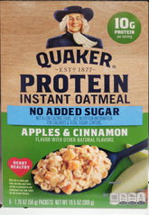 Quaker frente del empaquetado Manzana y Canela mostrando diseño y beneficios