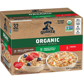 Quaker frente del paquete mostrando 32 sobres y variedad de sabores beneficios prácticos