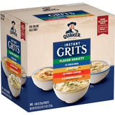 Quaker empaque frontal con variedad de sabores y conveniencia