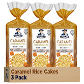 Quaker tortas de arroz caramelo empaque frontal mostrando conveniencia