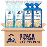 Quaker tortas de arroz pack frontal muestra variedad y conveniencia