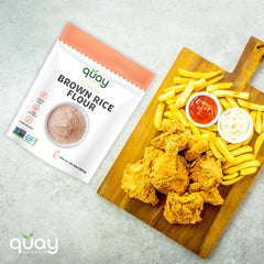 Quay Naturals empanado crujiente en pescado usando harina de arroz integral