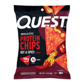 Quest paquete frontal mostrando sabor hot & spicy y conveniencia