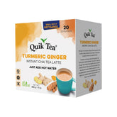 QuikTea empaque frontal con diseño y beneficios visibles