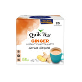 QuikTea frente del empaque mostrando 20 sobres y beneficio de conveniencia