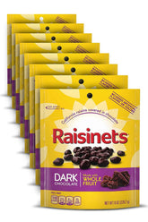 Raisinets paquete frontal mostrando diseño y cierre resellable para frescura
