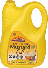 Rani Aceite de Mostaza frontal mostrando envase grande y etiqueta clara, almacenamiento eficiente
