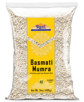 Rani Basmati Mumra frente del paquete mostrando marca y peso, fácil identificación
