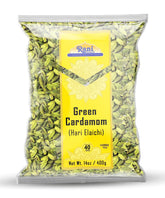 Rani cardamomo verde paquete frontal muestra 400 g y etiqueta clara