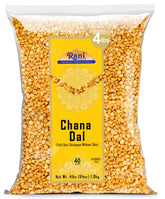 Rani Chana Dal empaque frontal mostrando formato a granel y confianza
