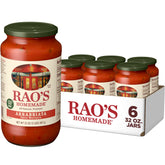 Rao's Homemade frasco frontal mostrando etiqueta y tamaño 32 oz, conveniencia