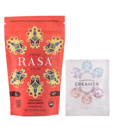 Rasa Koffee envase frontal del cacao con etiqueta clara y beneficio energizante