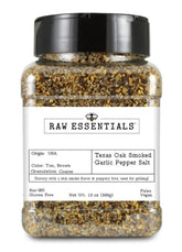 Raw Essentials frasco frontal 13 oz mostrando la etiqueta clara y elegante