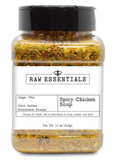 Raw Essentials frontal del empaque mostrando el envase y tamaño 11 oz con ventaja visual