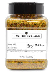Raw Essentials frontal del empaque mostrando el envase y tamaño 11 oz con ventaja visual