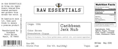 Raw Essentials etiqueta trasera con lista de ingredientes clara