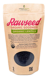 Rawseed paquete frontal mostrando 2 lb y beneficios orgánicos
