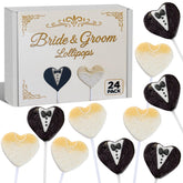 RBBZ Party paleta corazón frente mostrando diseño de novia y novio, añade encanto visual
