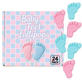 RBBZ Party paletas huellitas empaque frontal rosa y azul para decorar mesas