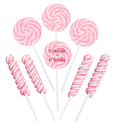 RBBZ Party paletas Pink Candy frente, presentación llamativa para candy buffet