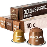 REAL COFFEE pack frontal con cajas de 40 cápsulas, presentación atractiva