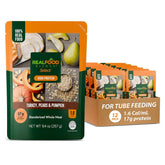 Real Food Blends pouch frontal mostrando el envase y beneficio de uso inmediato