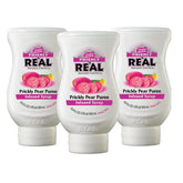 Reàl Infused Exotics jarabe de tuna pack frontal muestra 3 botellas y etiqueta clara