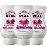 Reàl Infused Exotics botella frontal mostrando etiqueta y color magenta, perfecto para barra