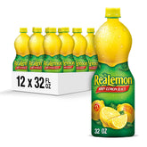 ReaLemon botella frontal 32 fl oz mostrando marca y cantidad, facilita medir jugo
